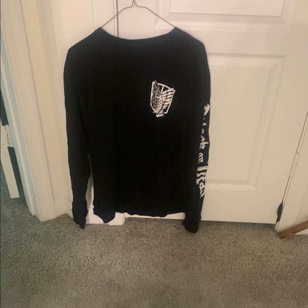 Attack on Titan Black Long Sleeve Graphic Tee